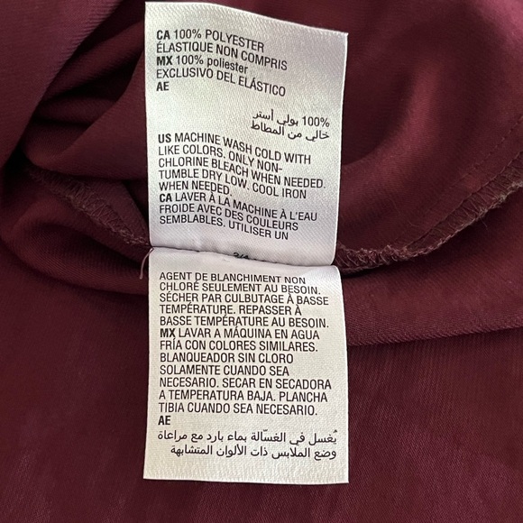 Alfani Deep Burgundy V-Neck Blouse With Gathered Cuffs. Size XL. EUC. - Picture 15 of 15